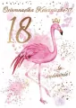 Karnet B6. Urodziny 18 flamingi - tantis.pl