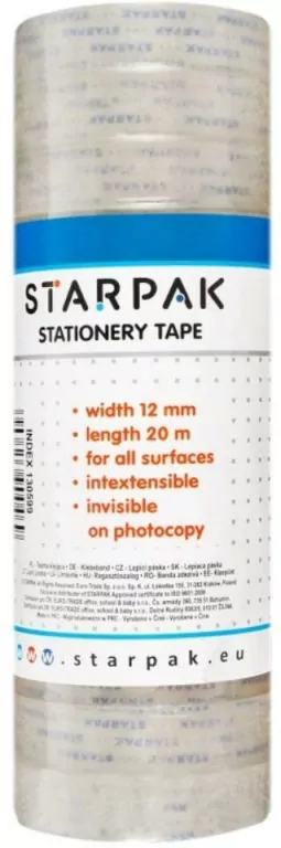 Taśma klejąca 12mm/20m 12 sztuk - tantis.pl