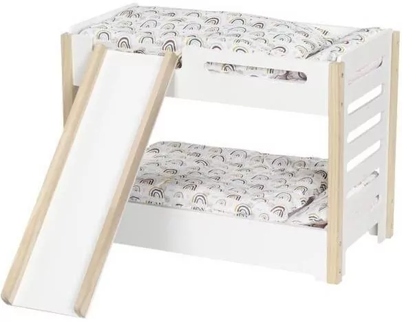 Łóżko piętrowe ze zjeżdżalnią dla lalek - tantis.pl