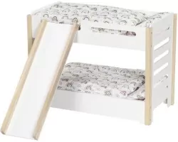 Łóżko piętrowe ze zjeżdżalnią dla lalek