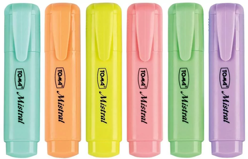 Zakreślacz 6 pastelowych kolorów - tantis.pl