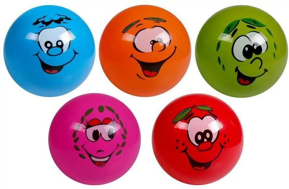 Piłka PVC Kolorowe Buźki - tantis.pl