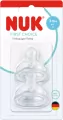 NUK. First Choice. Smoczek do butelki z silikonowym smoczkiem. 0-6 miesięcy. 2 sztuki - tantis.pl