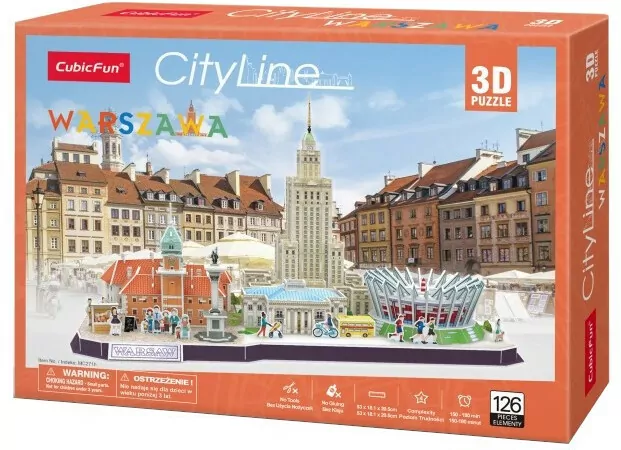 Puzzle 3D 126 elementów. Cityline. Warszawa - tantis.pl