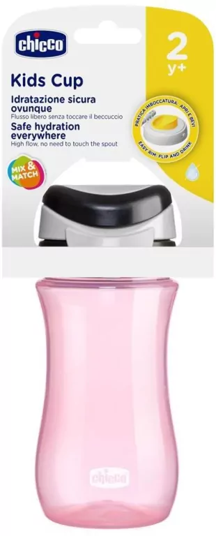 Kubek z twardym ustnikiem 350ml różowy - tantis.pl