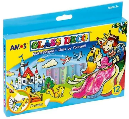 Farby witrażowe Glass Deco, 12 kolorów