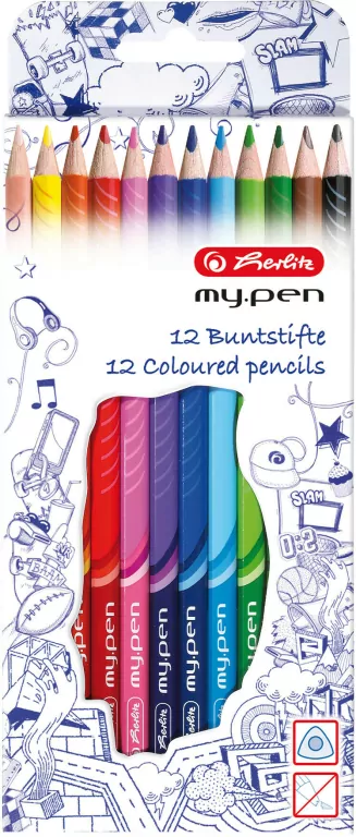 Kredki trójkątne My.Pen 12 kolorów - tantis.pl