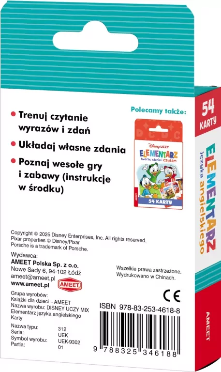 Disney Uczy. Elementarz języka angielskiego. Karty - tantis.pl