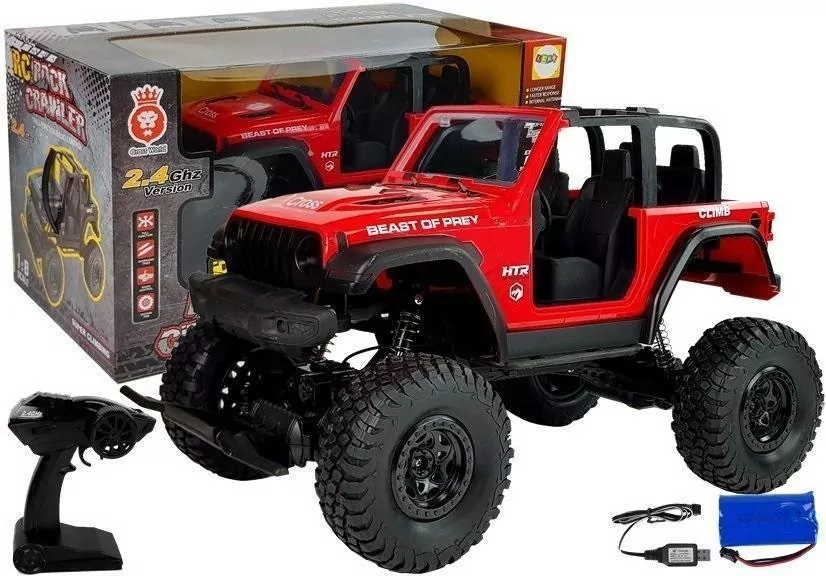 Jeep zdalnie sterowany. Czerwony - tantis.pl
