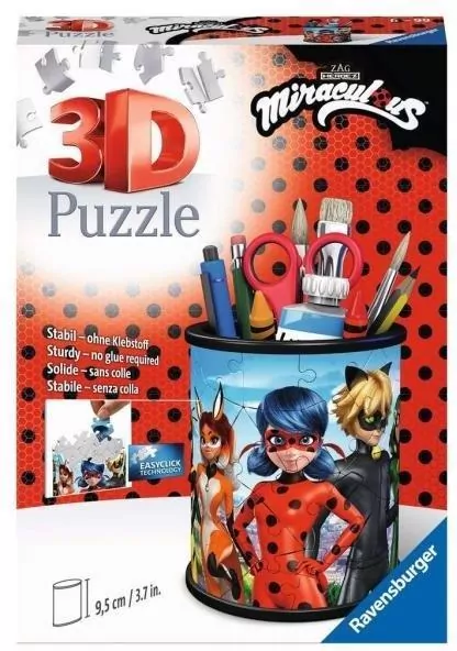 Ravensburger. Puzzle 3D. Przybornik Miraculous, 54 elementy - tantis.pl