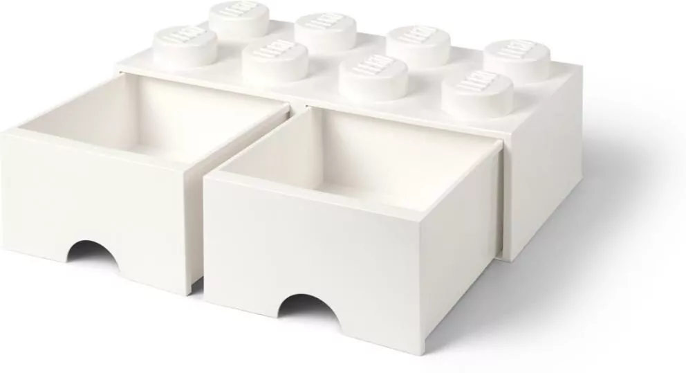 LEGO(R) pojemnik klocek z szufladami ósemka biały - tantis.pl