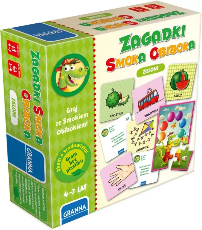 Zagadki Smoka Obiboka. Zielone. Graj ze Smokiem Obibokiem - tantis.pl