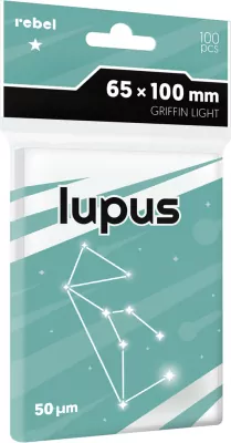 Koszulki na karty Rebel (65x100 mm) Lupus Light, 100 sztuk