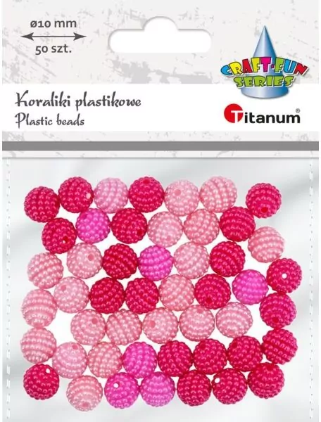 Koraliki plastikowe 10mm różowe 50szt - tantis.pl
