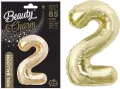 Balon foliowy B&C cyfra 2 szampański 85cm - tantis.pl