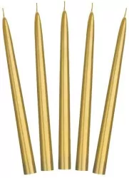Świeca stożkowa 24cm. Złota