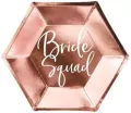 Talerzyki Bride Squad różowe złoto 23cm 6szt - tantis.pl