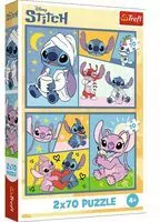 Puzzle 2x70 Ze Stitchem nie ma nudy TREFL - tantis.pl