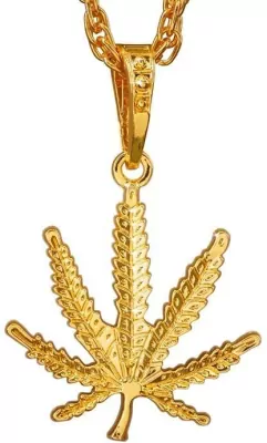 Naszyjnik z liściem konopi ganja