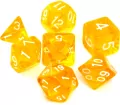 Komplet kości RPG. Żółte. Kryształowe. REBEL - tantis.pl