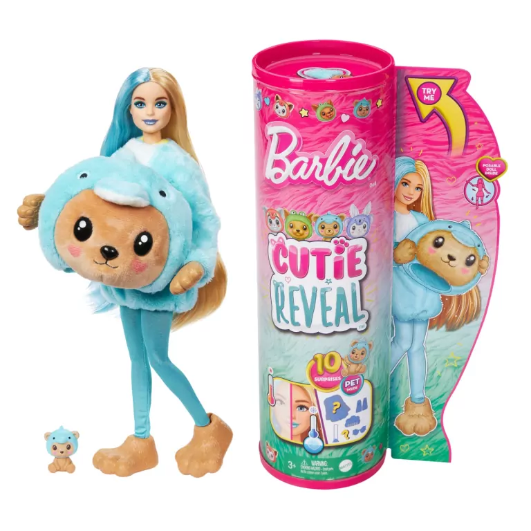Barbie Color Reveal. Lalka Miś-Delfin - tantis.pl