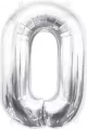 Balon foliowy B&C cyfra 0 srebrna 85cm - tantis.pl
