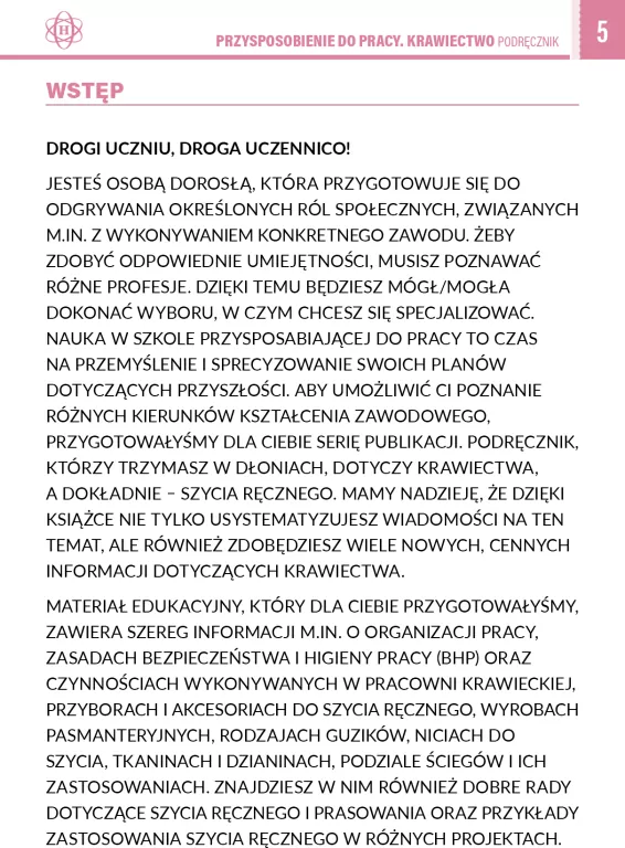 Przysposobienie do pracy. Krawiectwo. Podręcznik. - tantis.pl