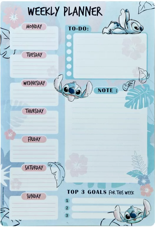 Planner tygodniowy Stitch - tantis.pl