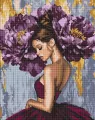 Diamentowa mozaika - Baletnica z piwoniami 40x50cm - tantis.pl