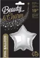 Balon foliowy Gwiazda Beauty&Charm srebrna 36cm - tantis.pl
