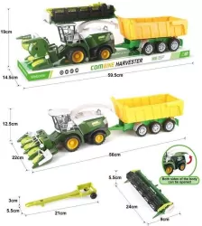 Kombajn z żółtą przyczepą