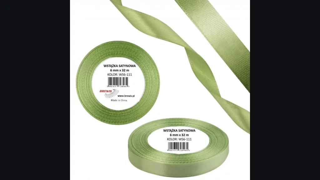 Wstążka satynowa 6mm/32m miętowy pastelowy - tantis.pl