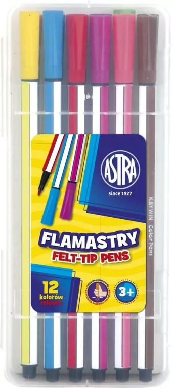Flamastry heksagonalne, 12 kolorów - tantis.pl