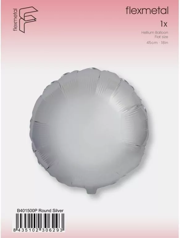 Balon foliowy Okrągły srebrny 45cm - tantis.pl