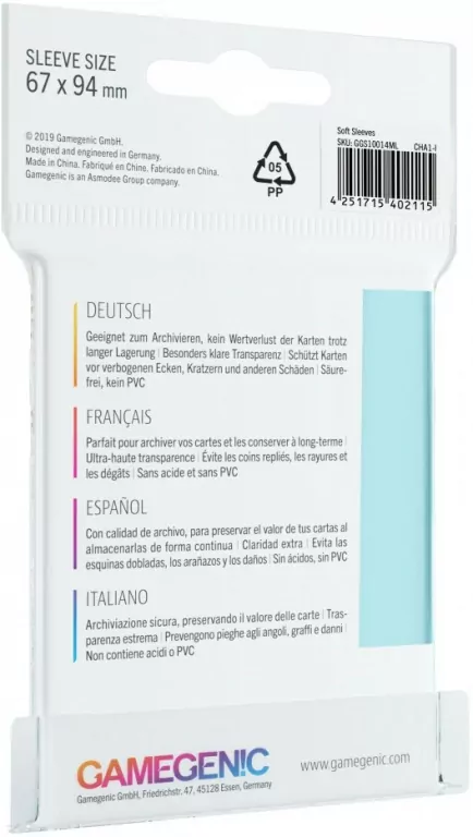 Koszulki na karty Miękkie CCG 67x94mm 100 sztuk - tantis.pl