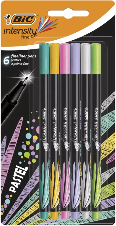 BIC. Cienkopisy Intensity Fine mix Pastel, 6 kolorów - tantis.pl
