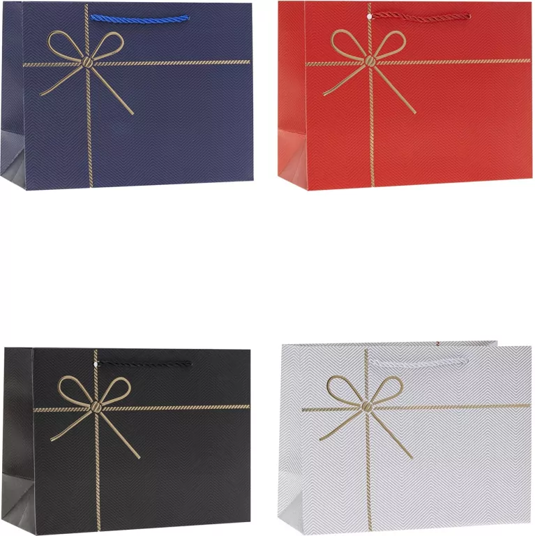 Torebka ozdobna 40x31x12cm hot-stamp mix ROZETTE. 1 sztuka - tantis.pl