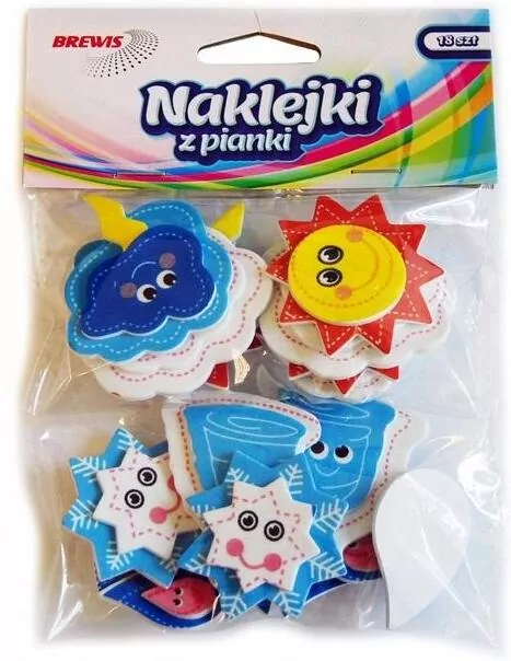 Naklejki z pianki z brokatem. Pogoda - tantis.pl