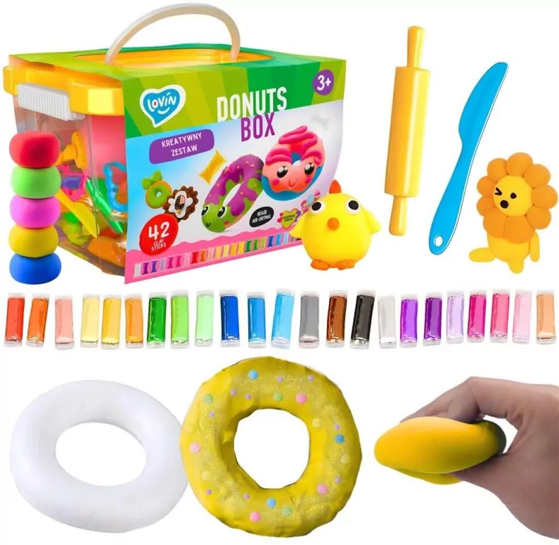 Ciastolina. Zestaw kreatywności Donuts box - tantis.pl