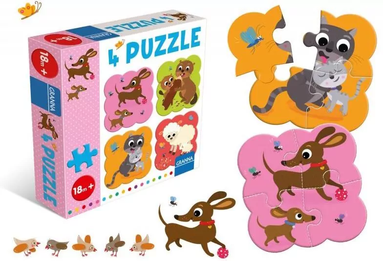 Granna. Puzzle z Jamnikiem, 4 elementy - tantis.pl