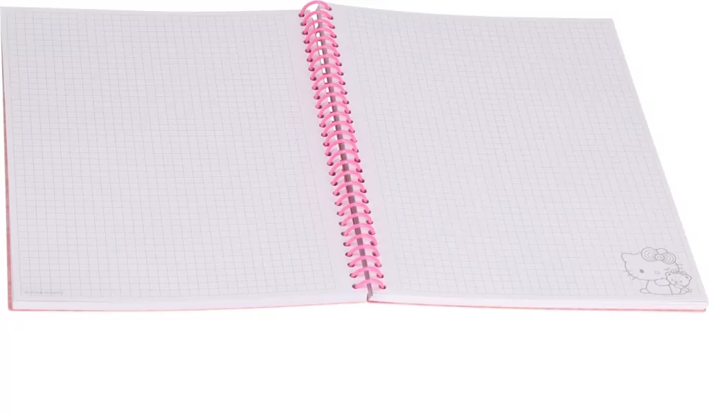 Kołobrulion B5 100k.kratka plastikowa spirala Hello Kitty pink wzór 1 - tantis.pl