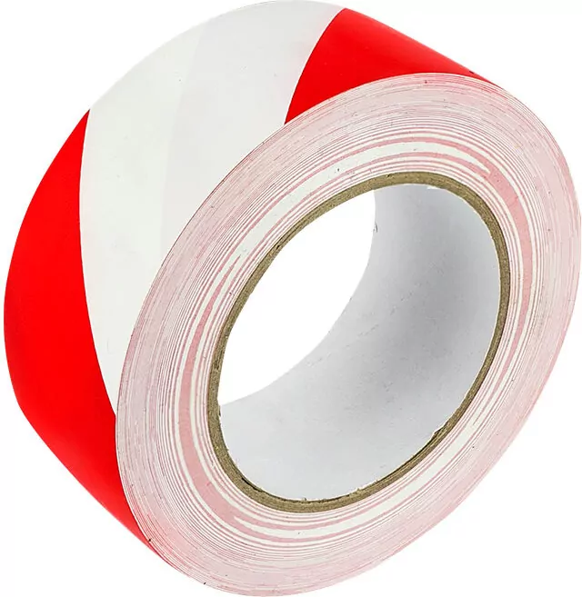 Taśma ostrzegawcza samoprzylepna biało-czerwona - tantis.pl