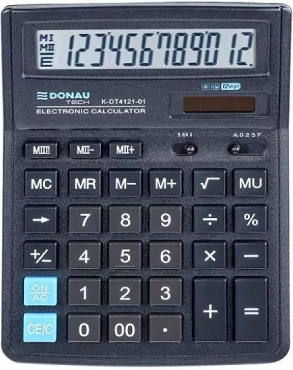 Kalkulator biurowy 12 cyfr.czarny DONAU - tantis.pl