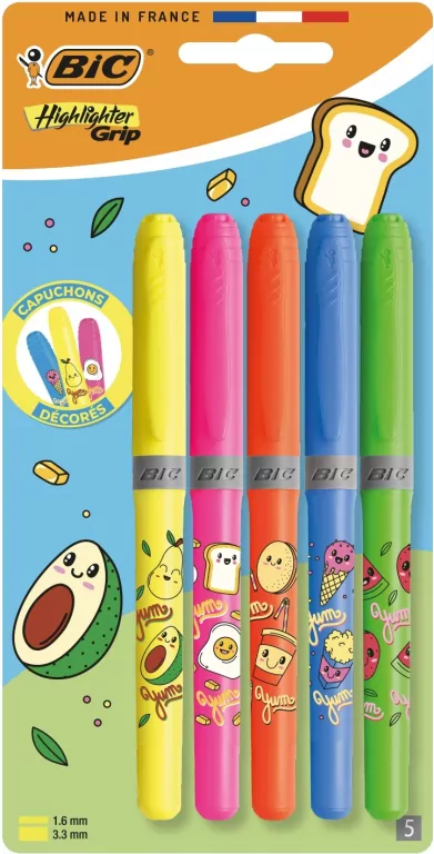 Zakreślacz Grip Neon Kawaii mix 5szt BIC - tantis.pl
