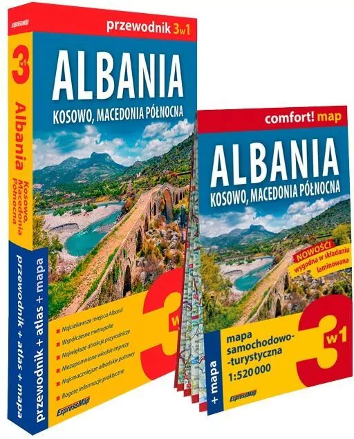 Albania 3w1: przewodnik + atlas + mapa - tantis.pl