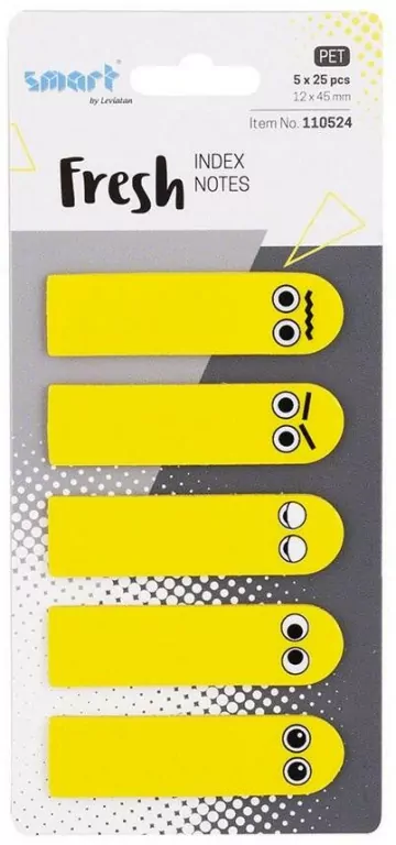 Zakładki indeksujące, żółte buźki (125 zakładek) - tantis.pl