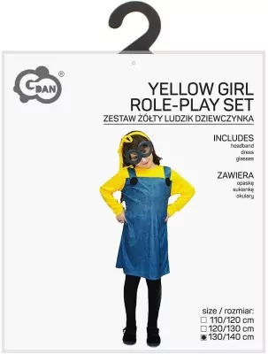 Strój dla dzieci Żółty Ludzik dziewczynka 130/140