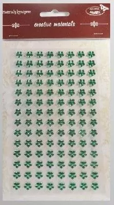 Stiker z kryształkami Kwiaty zielone 8mm - tantis.pl
