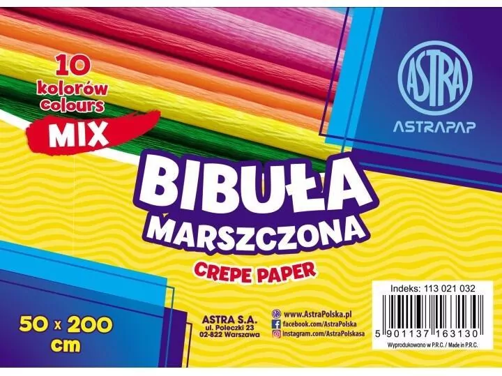 Bibuła marszczona 50x200cm. Mix - tantis.pl