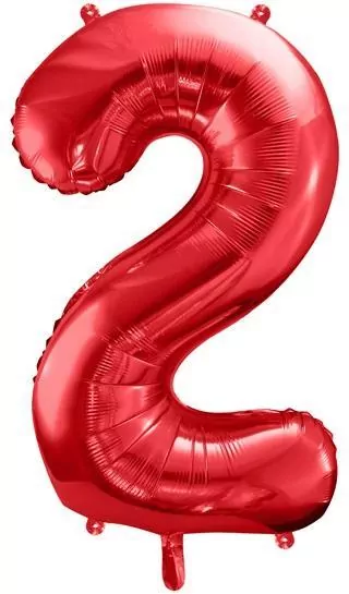 Balon foliowy 2 czerwony 86cm - tantis.pl
